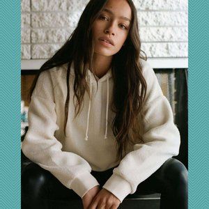 Sunday Best Ivory Teddy Fleece Pullover Lupa Hoodie